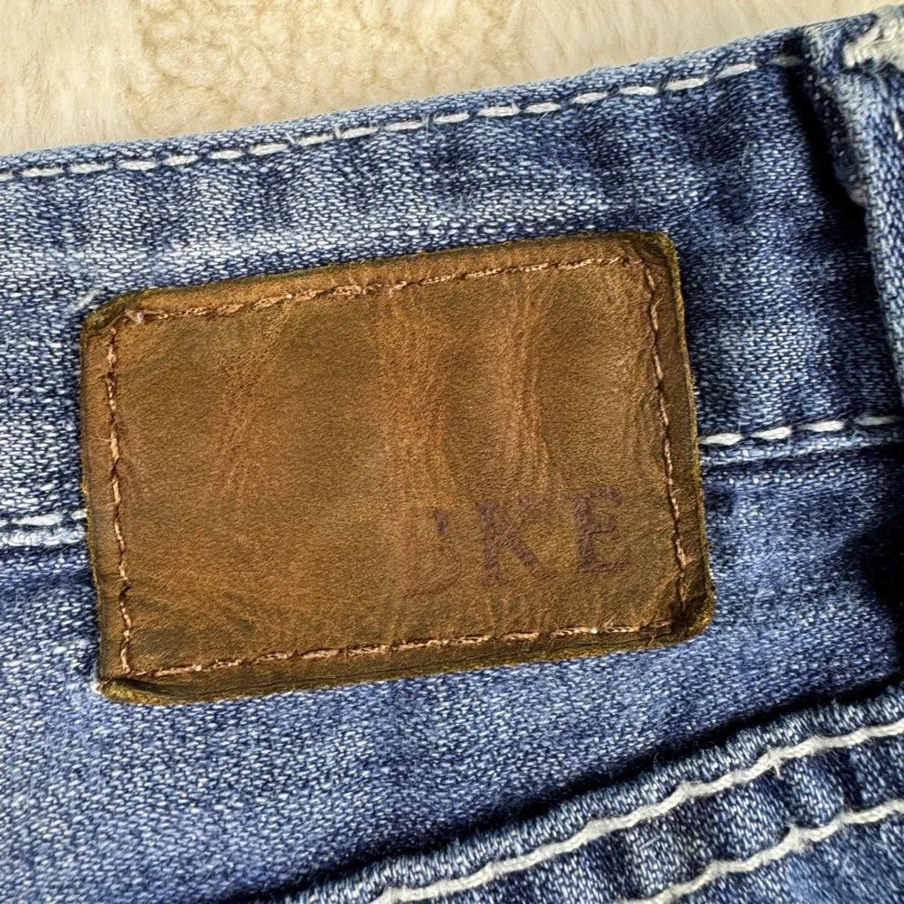 BKE Denim Mens Aiden Relaxed Bootcut Jeans Distressed Rips Size‎ 30R